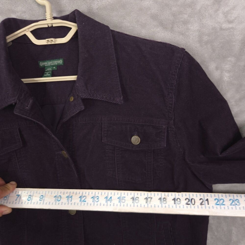 Vintage Lauren Jeans Company Corduroy Trucker Jacket Women Purple XL Y2K Retro - Picture 4 of 13